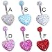 Crystal paved double heart belly ring