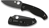 Spyderco Tenacious, Black G-10 Handle, Black Blade, Plain