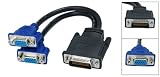 DMS 59 to 2 Dual VGA HD15 Female Splitter Adapter Cable