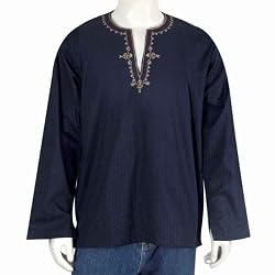 Mens Embroidered Kurta Casual Cotton Shirt India Chest 46 inches (gsk583a)