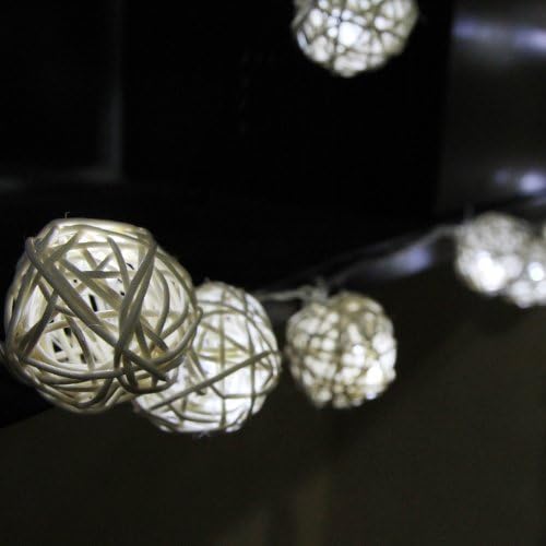 Innoo Tech** 4M 40 Rattan Balls LED Lights White string Light for Wedding,Christmas,Garden and Party fairy light