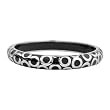 Inox Womens Black Circle Resin Stainless 316L Steel Bangle