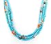 Multi Strand Southwestern Turquoise and Carnelian Gemstone Beaded Necklace with Sterling Silver Accents, 20" Length, #7552