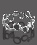Search : Fossil Silvertone Mixed Metal Link Bangle Bracelet