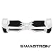SWAGTRON T3 Premium Hoverboard – Built-In Bluetooth Speaker & Lights, Personalize Experience via Android/IOS App (White)