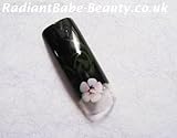 100 Black Floral Nail Art Tips - 10 each of sizes 1 - 10