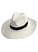 White Woven Straw Wide Brim Panama Style Sun Hat