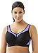 Glamorise Women's Plus Size High Impact Underwire Sport Bra, Black/Purple, 44DD