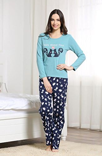Hot Sale Somewell ™ Women's Squirrel Cotton Two-piece Pajama Sleepwear Set,L