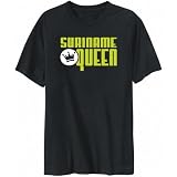 T-Shirt Mens Black  Suriname Queen  Countries