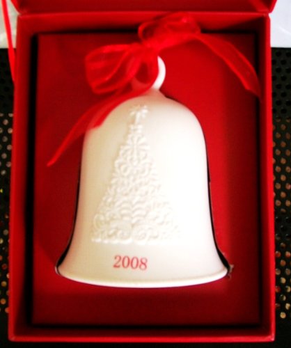 Hallmark Porcelain Christmas Bell Ornament Dated 2008 COLLECTIBLE