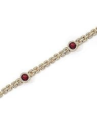 14kt Yellow Gold Round Garnet Bracelet