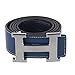 Maikun Synthetic Cowhide Leather Belt Strap (Blue belt and Silver buckle) 115cm