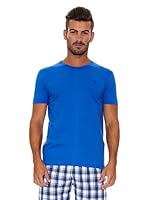 Rochas Paris Camiseta Cuello Redondo Con Bordado (Azul Royal)