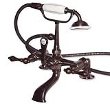 American Bath Factory F1-1112-OC-F9-9100-ML-OC F1-1112 Deck Mount Bathtub Faucet, Metal Lever Handle