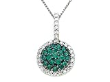Genuine Emerald and Diamond Pendant by Effy Collection® in 14 kt White Gold