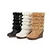 Charm Foot Fashion Faux-fur Womens Platform Wedge Heel High Top Snow Boots