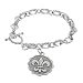 Sterling Silver Fleur de Lys Charm Rollo Bracelet