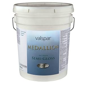 Valspar 27-2400 Medallion Semi-Gloss Wall and Trim Interior Latex Paint 5 Gal -...