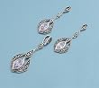 Sterling Silver Pendant and Earrings Set - Marquis Cut Lavender CZ with Design