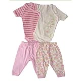 UndertheNileOrganicCottonBabybodyandTrouser-ButterflyFlowerorStripe(6Months,ButterflyStripe)