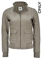 Only Beastie Leather Jacket Farbe: caviar beige