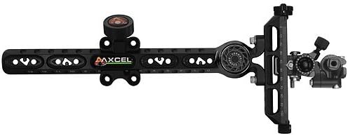 Axcel Archery Sights Achieve Right Hand Target Sight with Damper and 9-Inch Extension, Black by Axcel Archery Sights