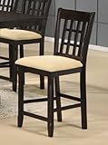 Tabacon Non Swivel Counter Height Barstool in Cappuccino (Set of Two)