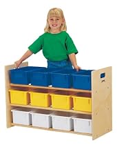 Jonti-Craft 0713JC TOTE STORAGE RACK - 12 TRAY - With colored trays