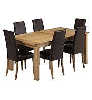 Sonoma Light Extending Dining Table & 6 Alton Antiqued-Leather Chairs Set