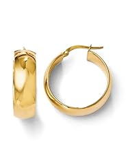 14k Yellow gold Leslies Polished Hinged Hoop Earrings