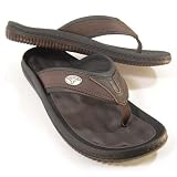 Men's Brown Leather Collegiate Flip Flops