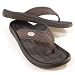 Men's Brown Leather Collegiate Flip Flops