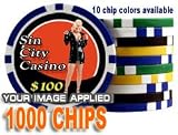 Custom Poker Chips: Put your image, Promotional Logo, or Design on a chip - 1,000 Full Color 11.5 gram poker chips
