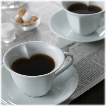 ハートフルコーヒーカップ　ペアセット