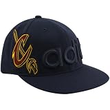 NBA adidas Cleveland Cavaliers Navy Blue Felt Logo Flat Brim 210 Fitted Hat