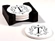 Monogram Round Absorbent Coaster - T Monogram Round Absorbent Coaster - T