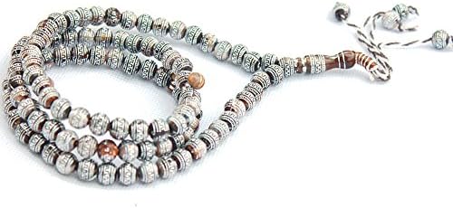 GUOXITANG Brand Men's Womens 99 8*8mm Resin Muslim Wrap Mala Bracelet Prayer Meditation (White)