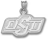 Oklahoma State Cowboys Solid Sterling Silver ''oSu'' 1/2'' Pendant
