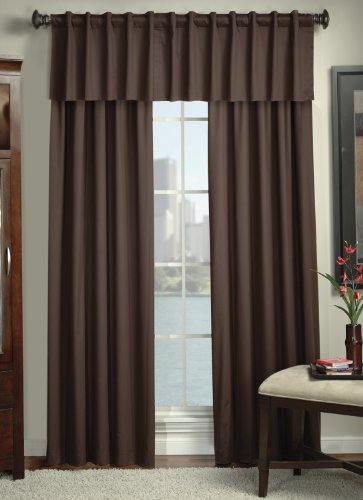 Beacon Looms Devon 50-inch-by-17-inch Single Cotton Single Valance, Brown