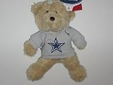 DALLAS COWBOYS 8 Plush TEDDY BEAR with Team Logo Embroidered Grey Hoodie