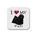 I Love My Puli Square Coasters (Set of 4)