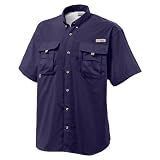 Columbia Men's Bahama II Short Sleeve Fishing Shirt (Eclipse Blue, Large)