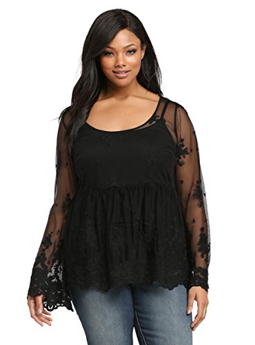 Embellished Mesh Top