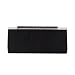 Elegant Pleated Satin w/ Crystal Top Hard Frame Clutch Evening Bag, Black