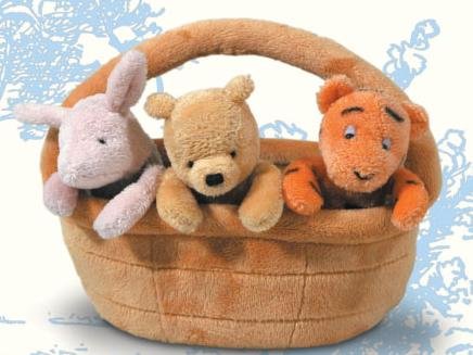 Childrens Toyshop  Toys : Classic Pooh Finger Puppet Basket
