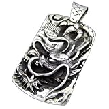925 Silver Dragon Dog Tag Pendant