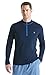 Coolibar UPF 50+ Men's Long Sleeve Quarter Zip Aqua Shirt - Sun Protective