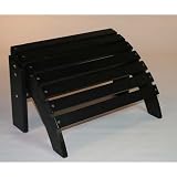 Outdoor patio ottoman black painted finish cedar wood Adirondack - B001KO55WI