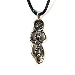 Goddess of Spirituality for Self Realization Pewter Pendant with Black Corded Necklace